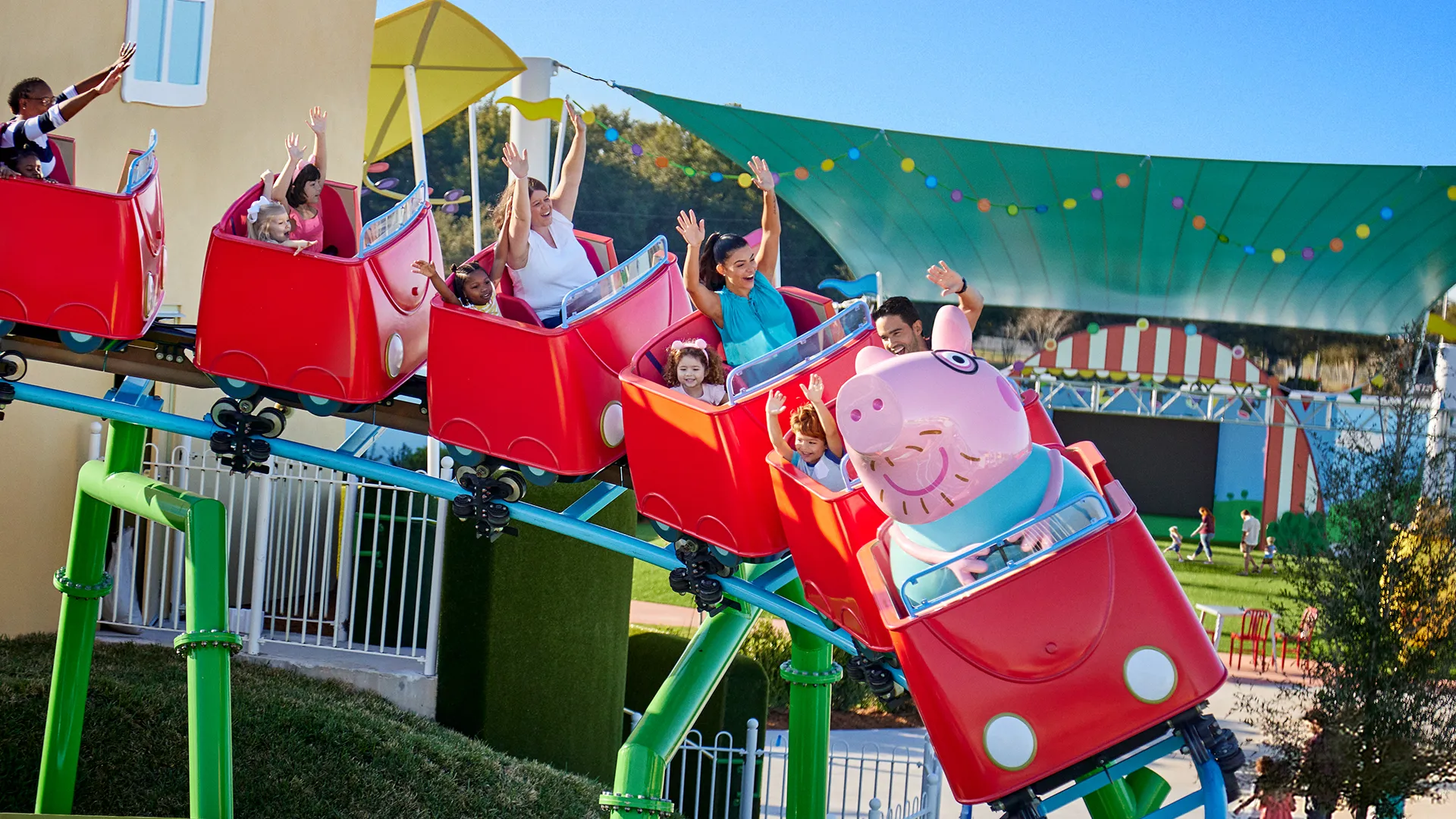 Kids on roller coaster