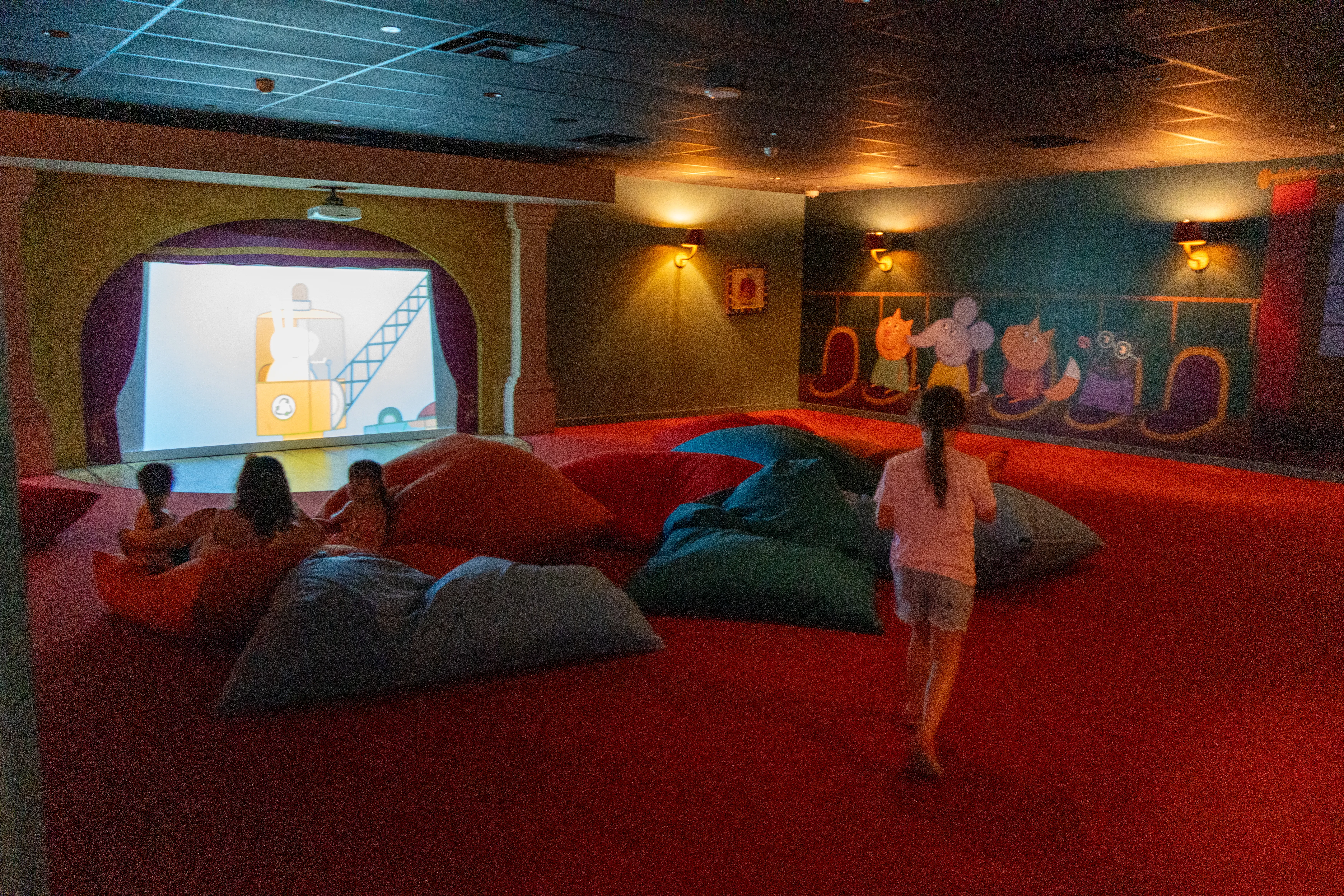 Inside the cinema bean bags
